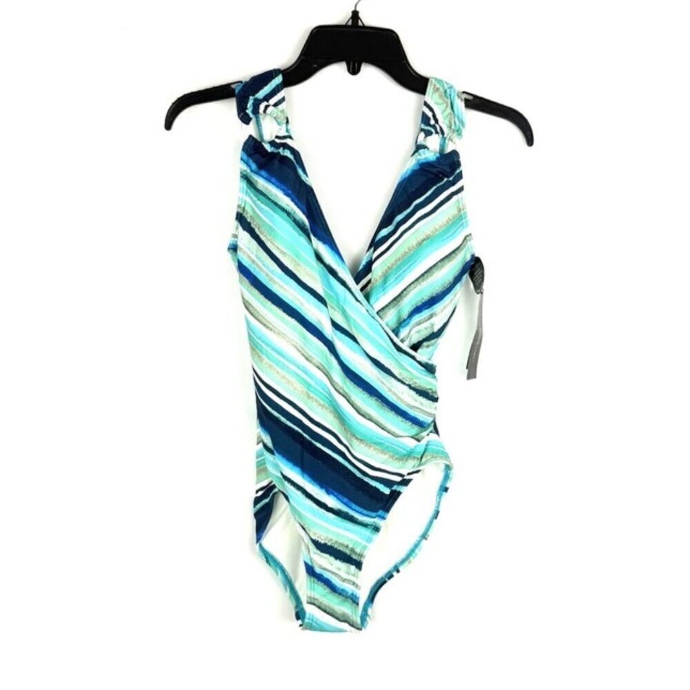 Carmen Marc Women’s One Piece Blue Swimsuit Size 8